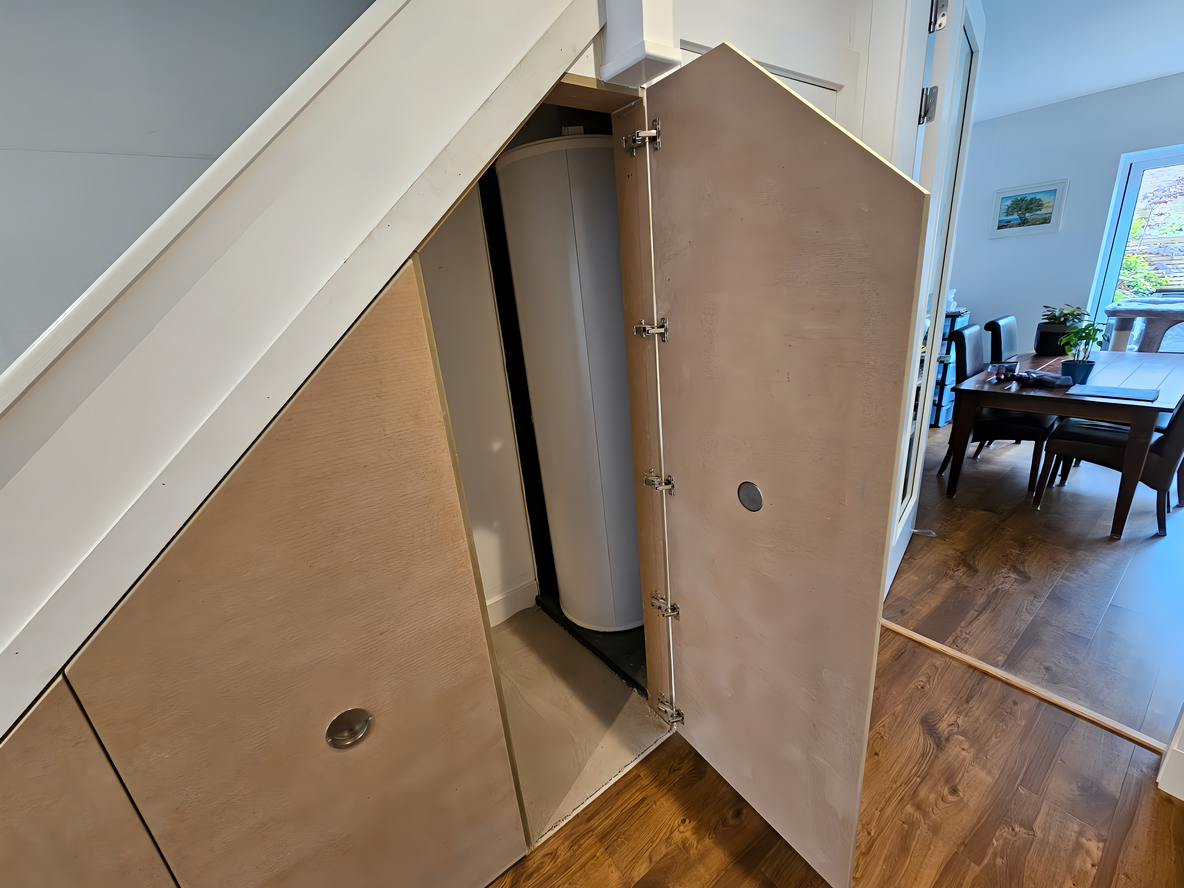 Bespoke integrated boiler cupboard joinery Glasgow
