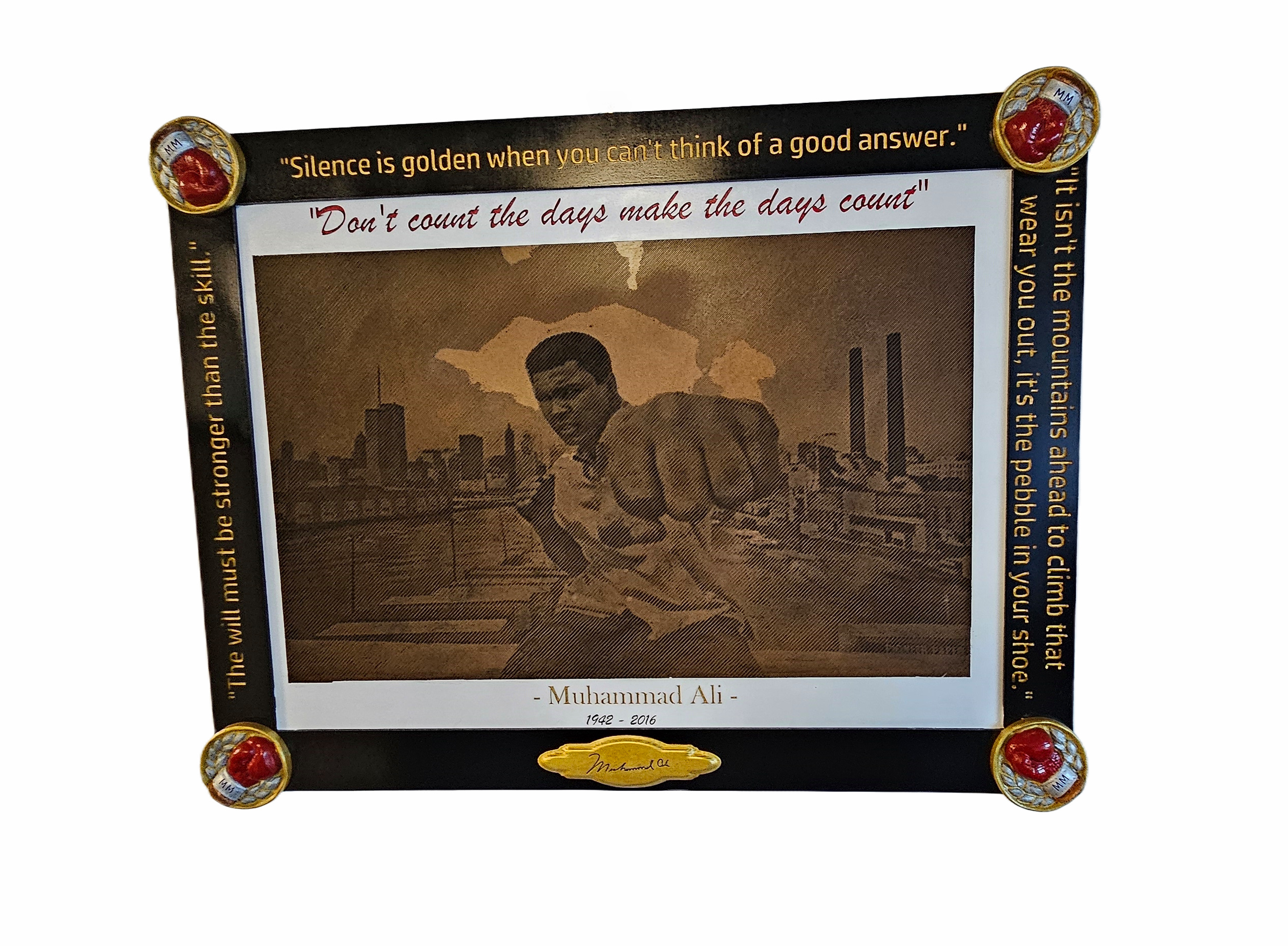 Ali Victory Carved Timber Icon